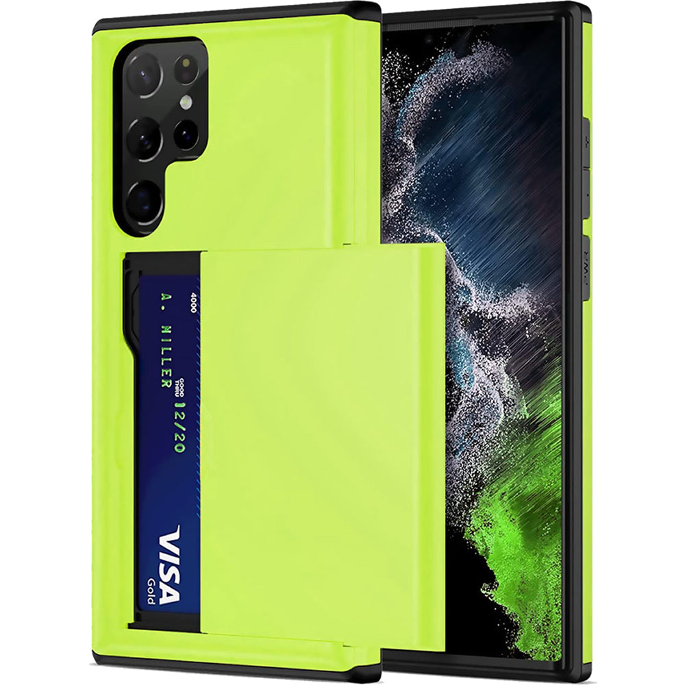 Samsung Galaxy S23 Ultra Shockproof Wallet Case Card Cover GREEN