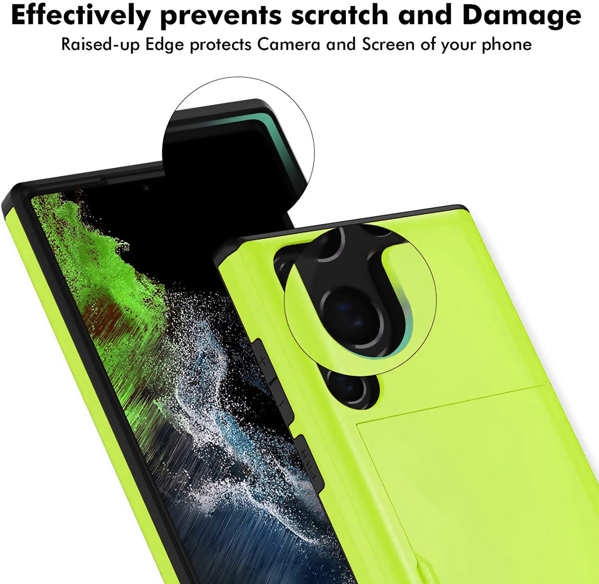 Samsung Galaxy S23 Ultra Shockproof Wallet Case Card Cover GREEN