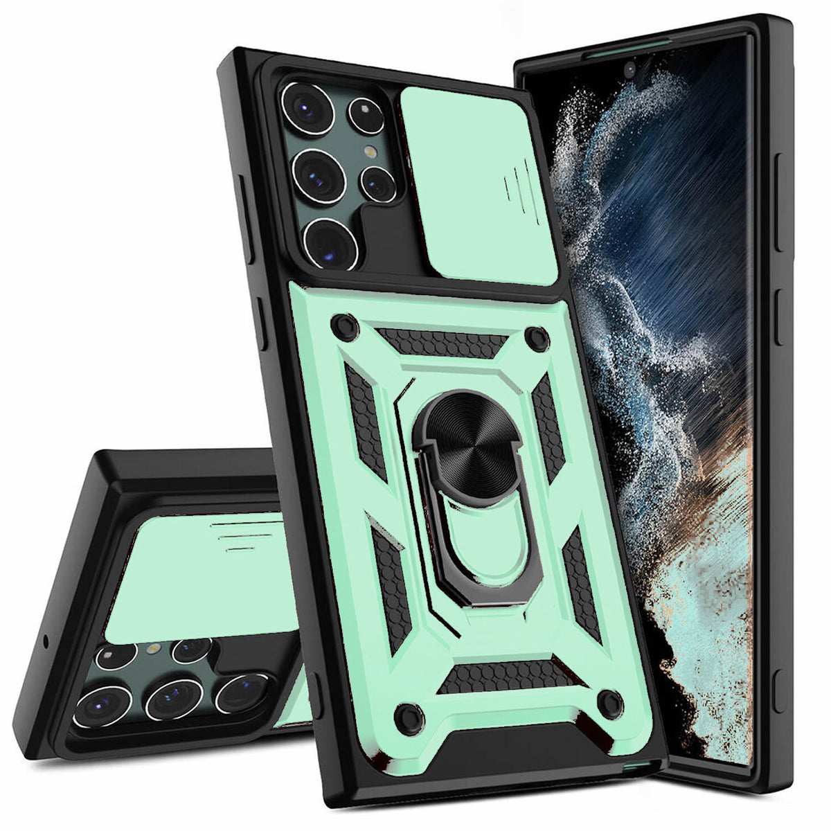 Samsung Galaxy S25 Ultra Tough Case Shockproof Kickstand Cover GREEN