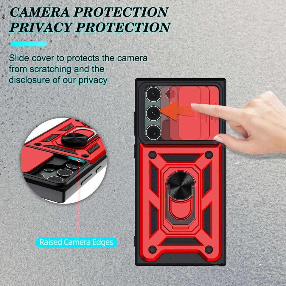 Samsung Galaxy S25 Ultra Tough Case Shockproof Kickstand Cover RED