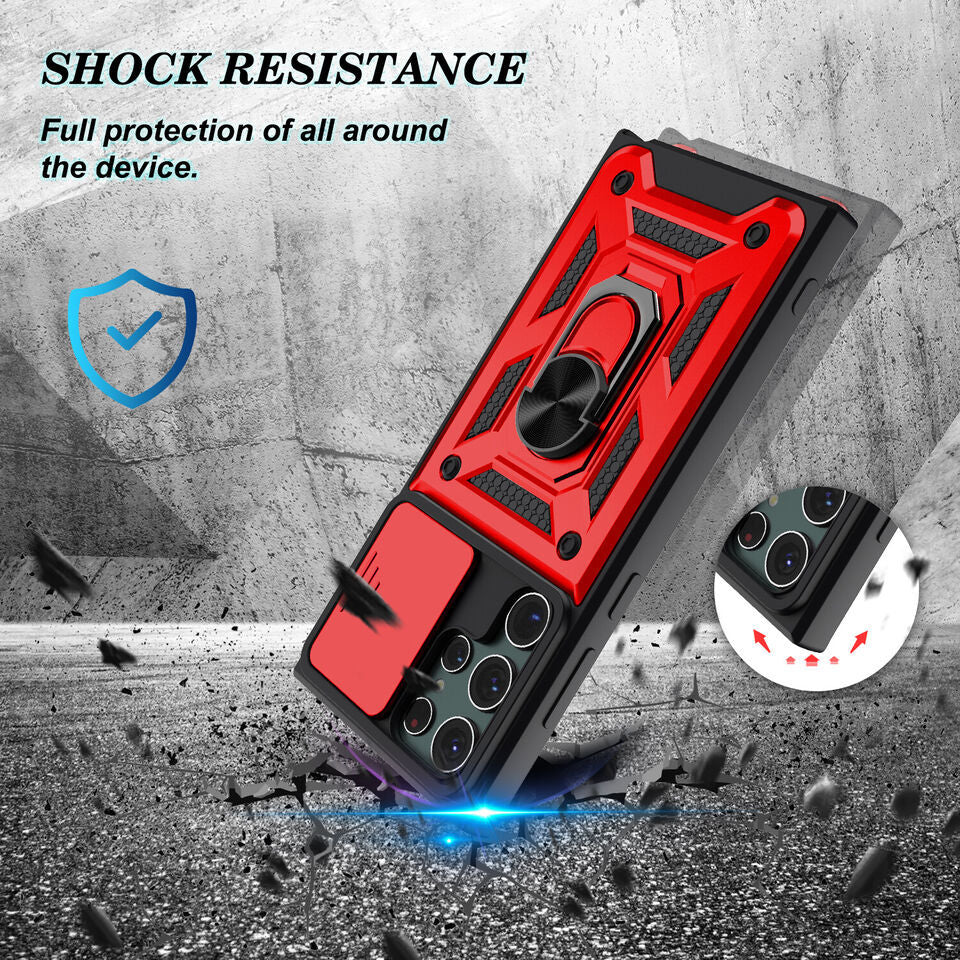 Samsung Galaxy S25 Ultra Tough Case Shockproof Kickstand Cover RED