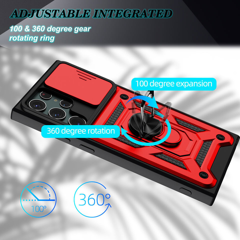 Samsung Galaxy S25 Ultra Tough Case Shockproof Kickstand Cover RED
