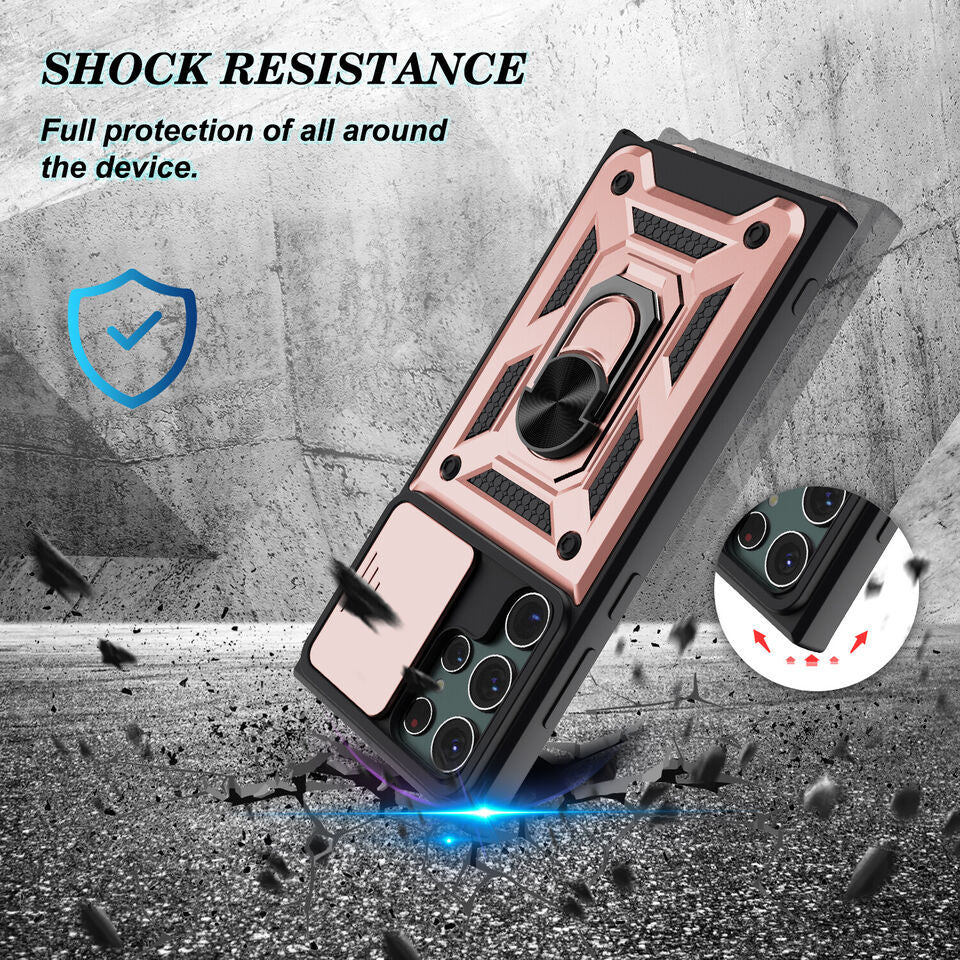 Samsung Galaxy S24 Ultra Tough Case Shockproof Kickstand Cover PINK