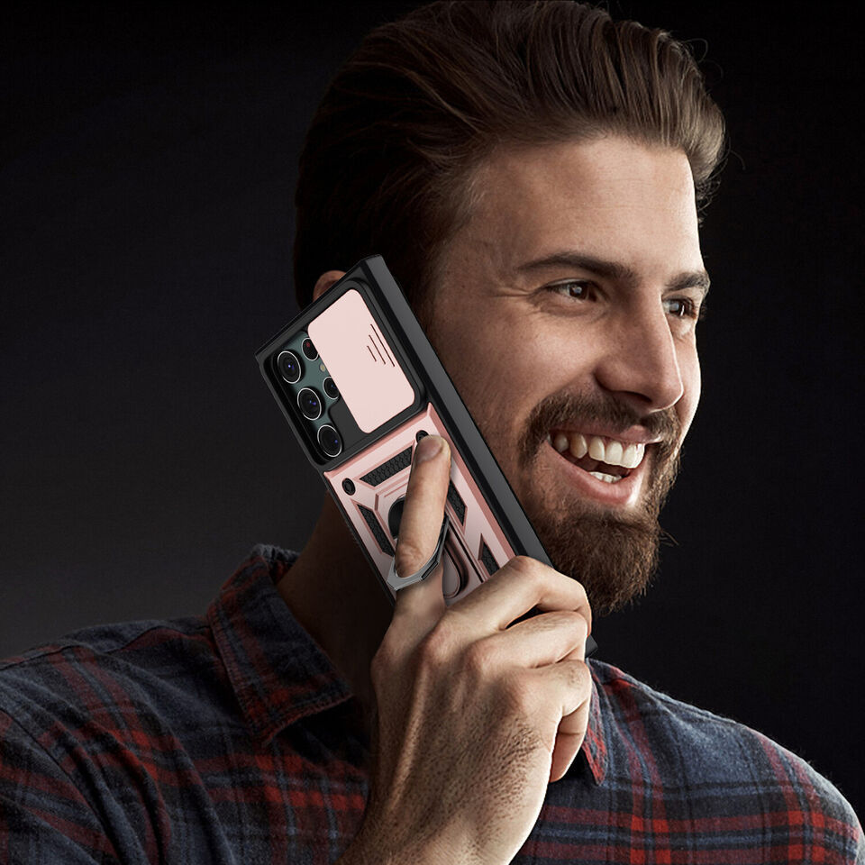 Samsung Galaxy S24 Ultra Tough Case Shockproof Kickstand Cover PINK