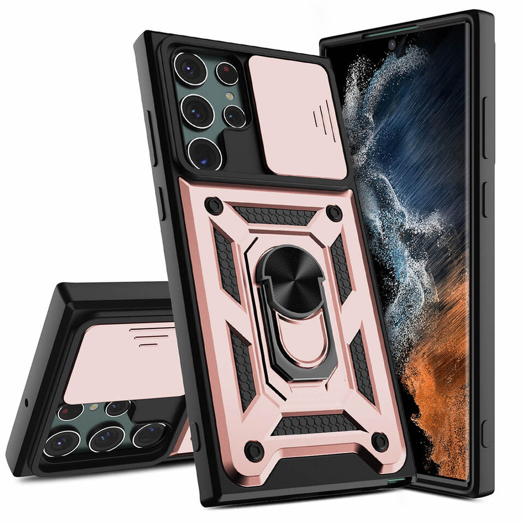Samsung Galaxy S24 Ultra Tough Case Shockproof Kickstand Cover PINK