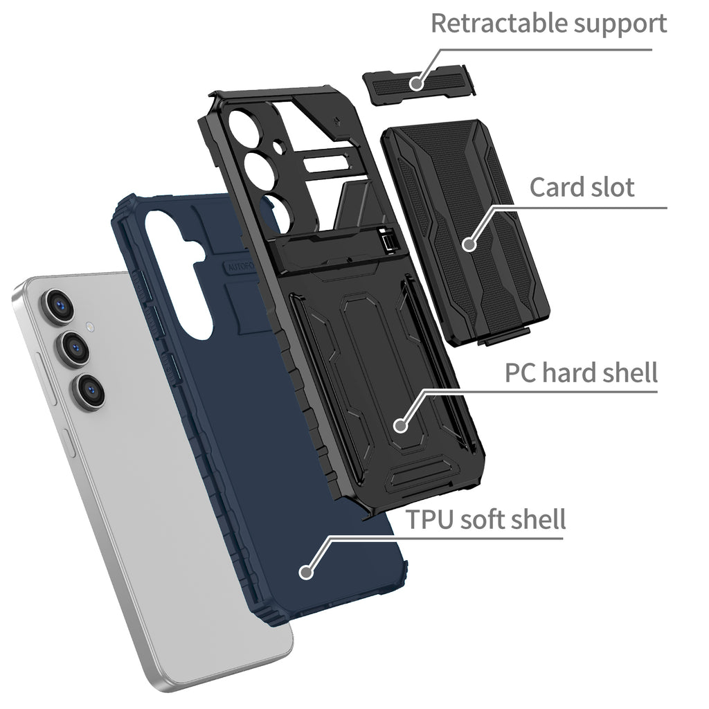 Samsung S26 Plus Heavy Duty Kickstand Case Shockproof Card Holder BLUE
