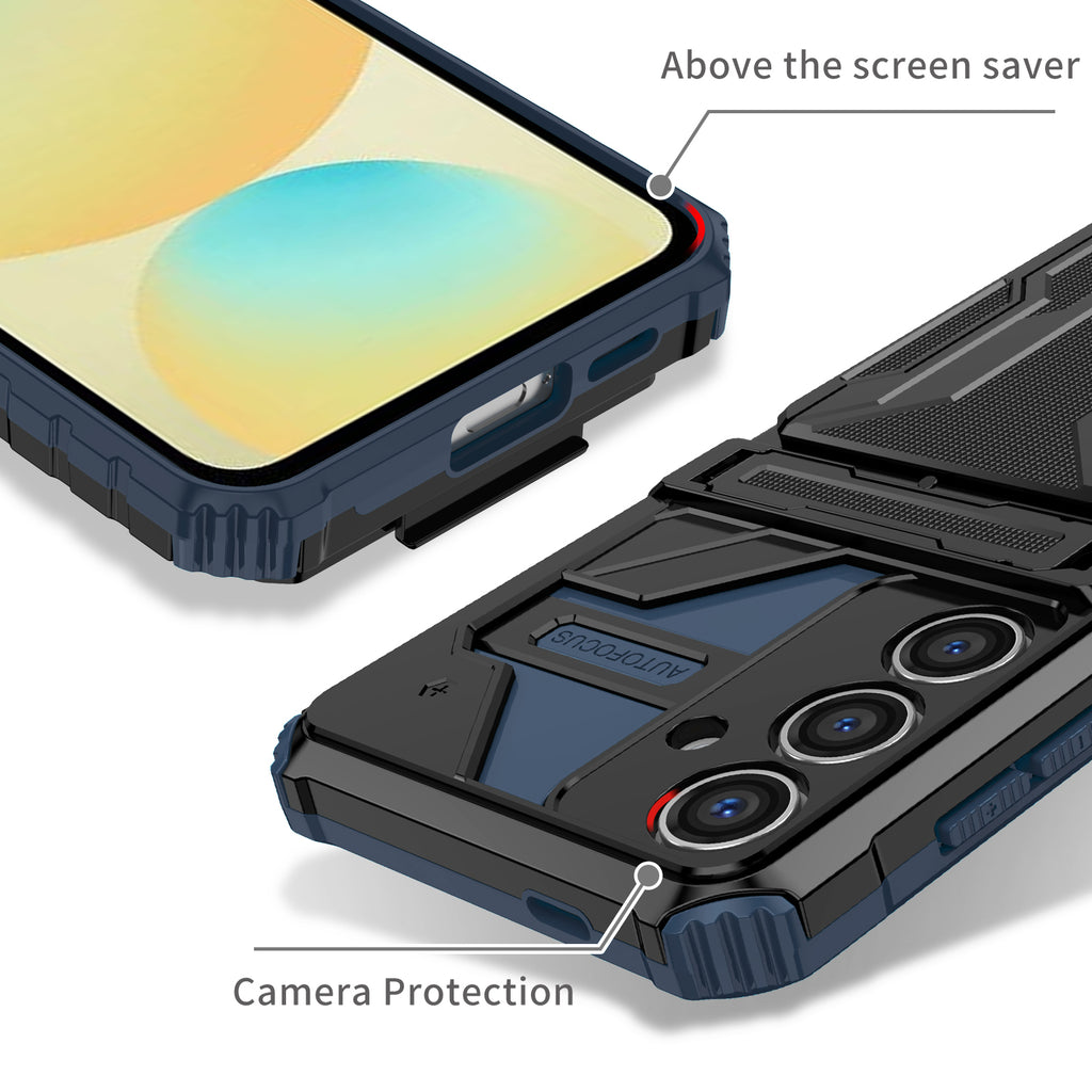 Samsung S26 Plus Heavy Duty Kickstand Case Shockproof Card Holder BLUE