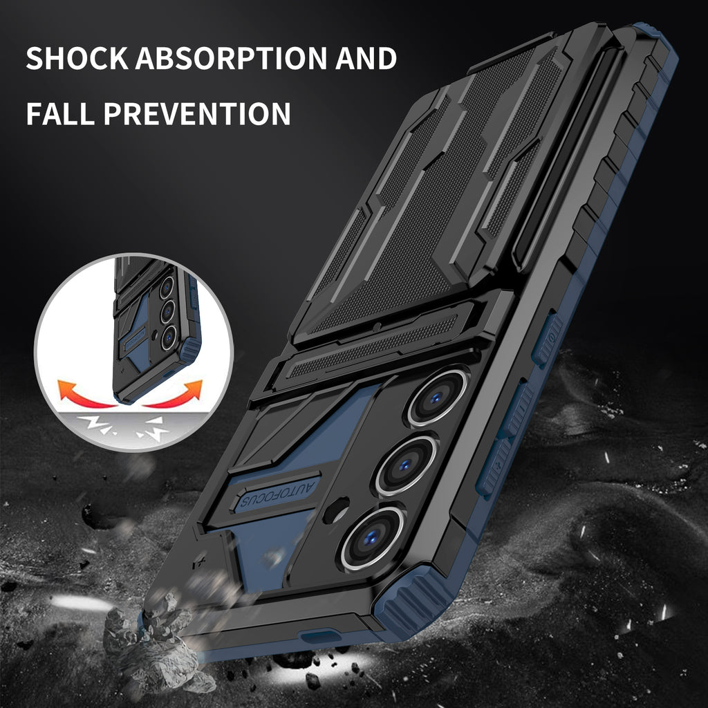 Samsung S26 Plus Heavy Duty Kickstand Case Shockproof Card Holder BLUE