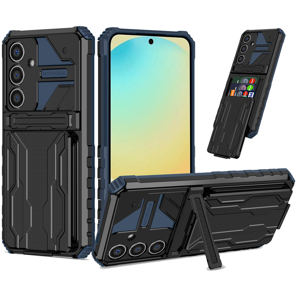 Samsung S25 Plus Heavy Duty Kickstand Case Shockproof Card Holder BLUE