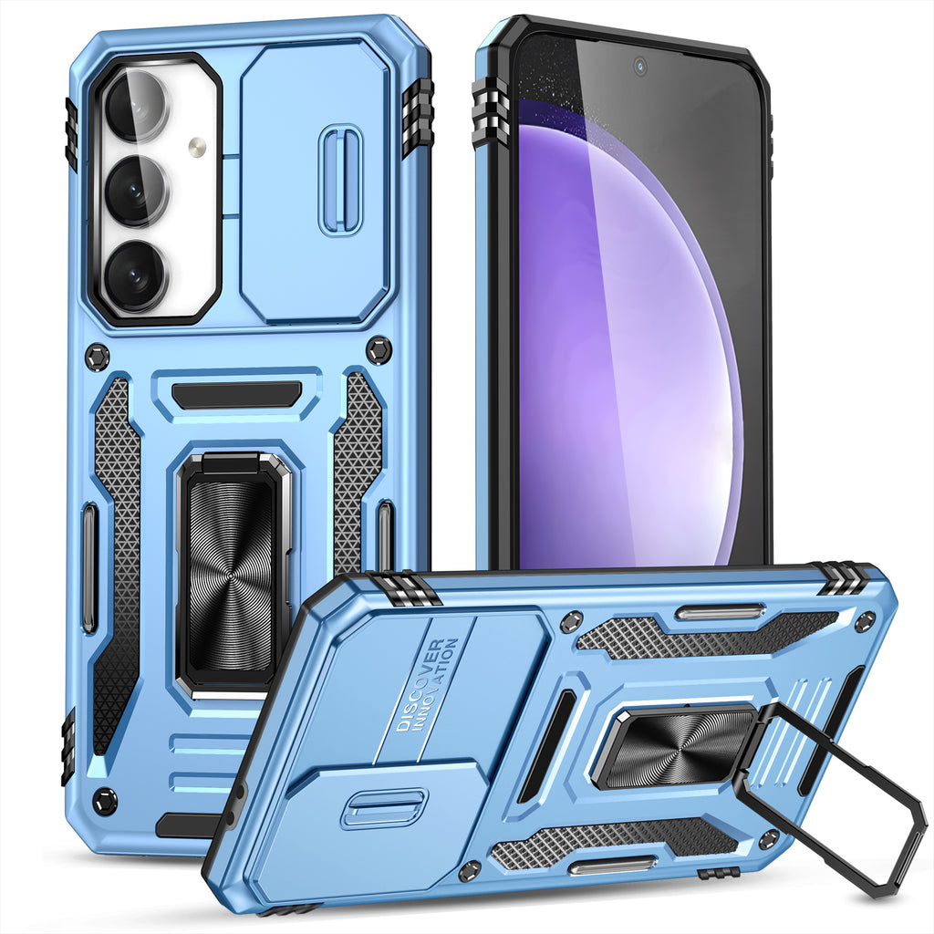 Samsung S24 FE Case Shockproof Kickstand Hybrid Cover LIGHT BLUE
