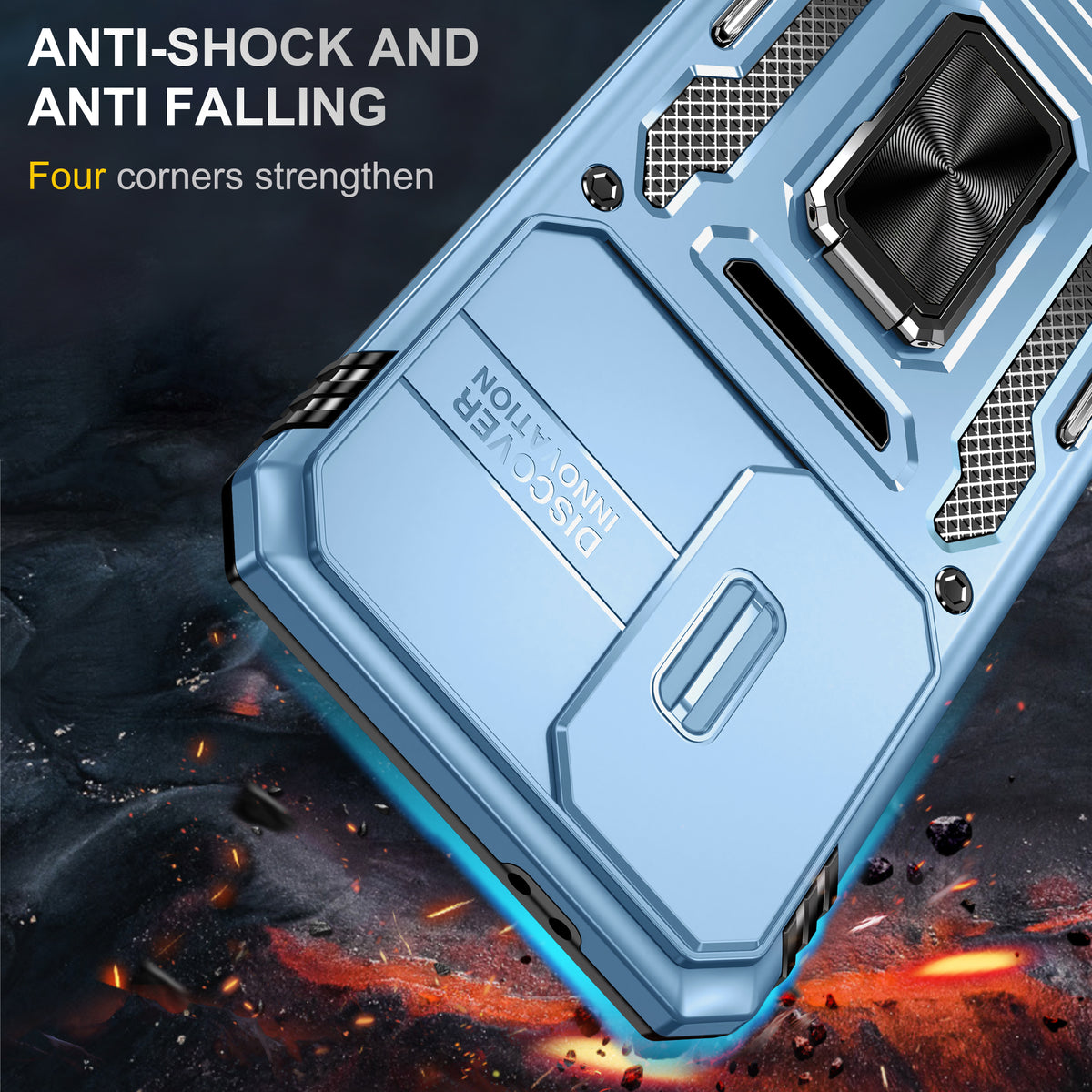 Samsung S24 FE Case Shockproof Kickstand Hybrid Cover LIGHT BLUE