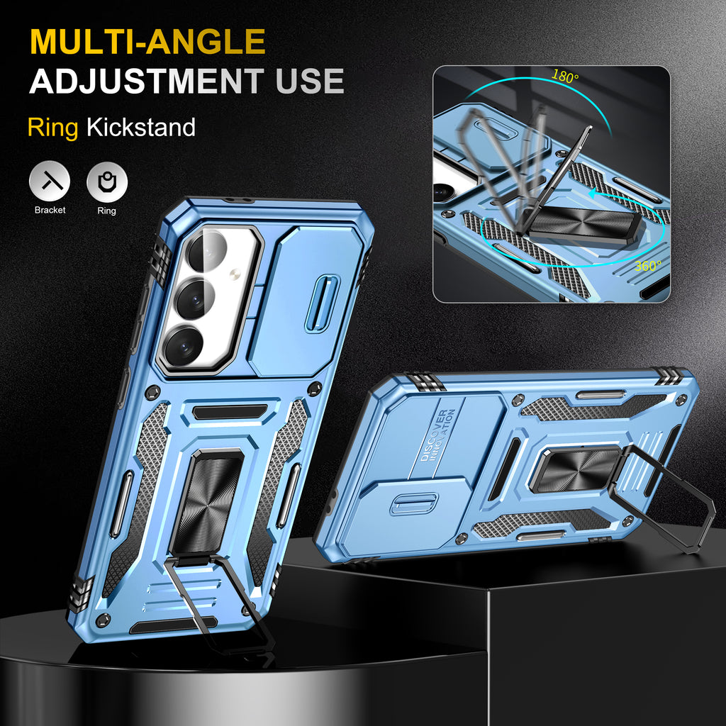 Samsung S24 FE Case Shockproof Kickstand Hybrid Cover LIGHT BLUE