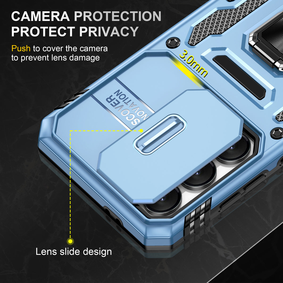 Samsung S24 FE Case Shockproof Kickstand Hybrid Cover LIGHT BLUE