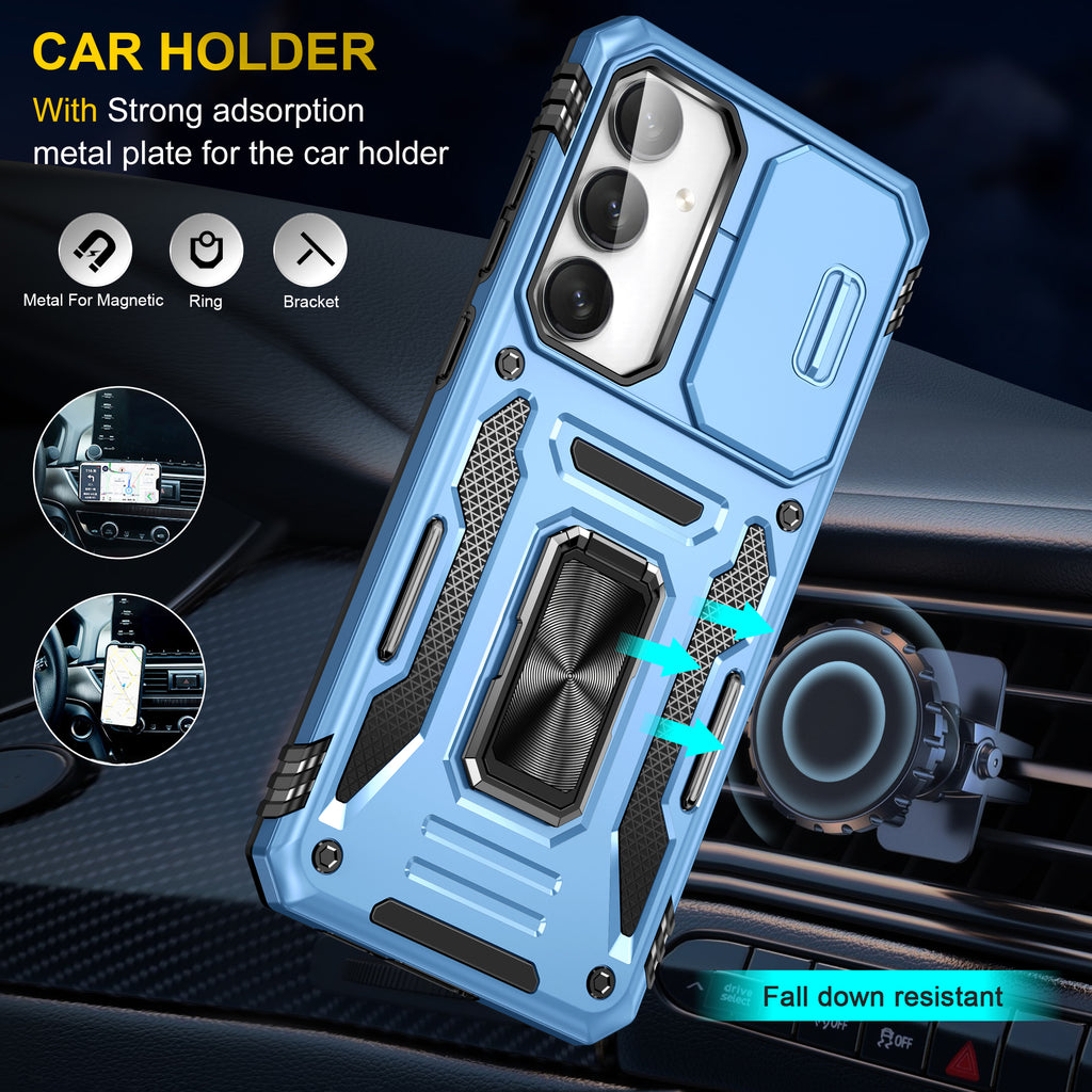 Samsung S24 FE Case Shockproof Kickstand Hybrid Cover LIGHT BLUE
