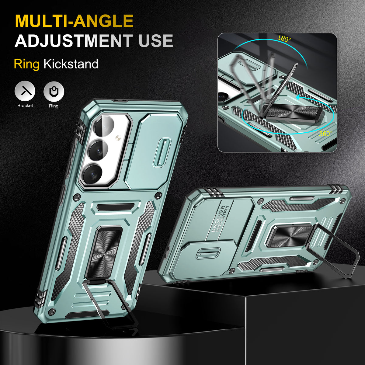 Samsung S23 Case Shockproof Kickstand Hybrid Cover LIGHT GREEN
