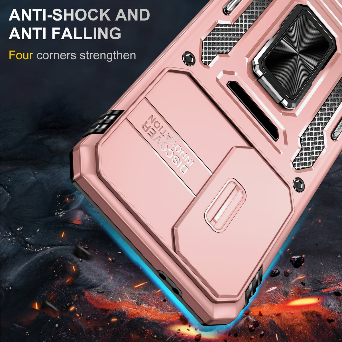 Samsung S24 FE Case Shockproof Kickstand Hybrid Cover PINK