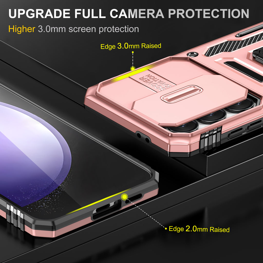 Samsung S24 FE Case Shockproof Kickstand Hybrid Cover PINK