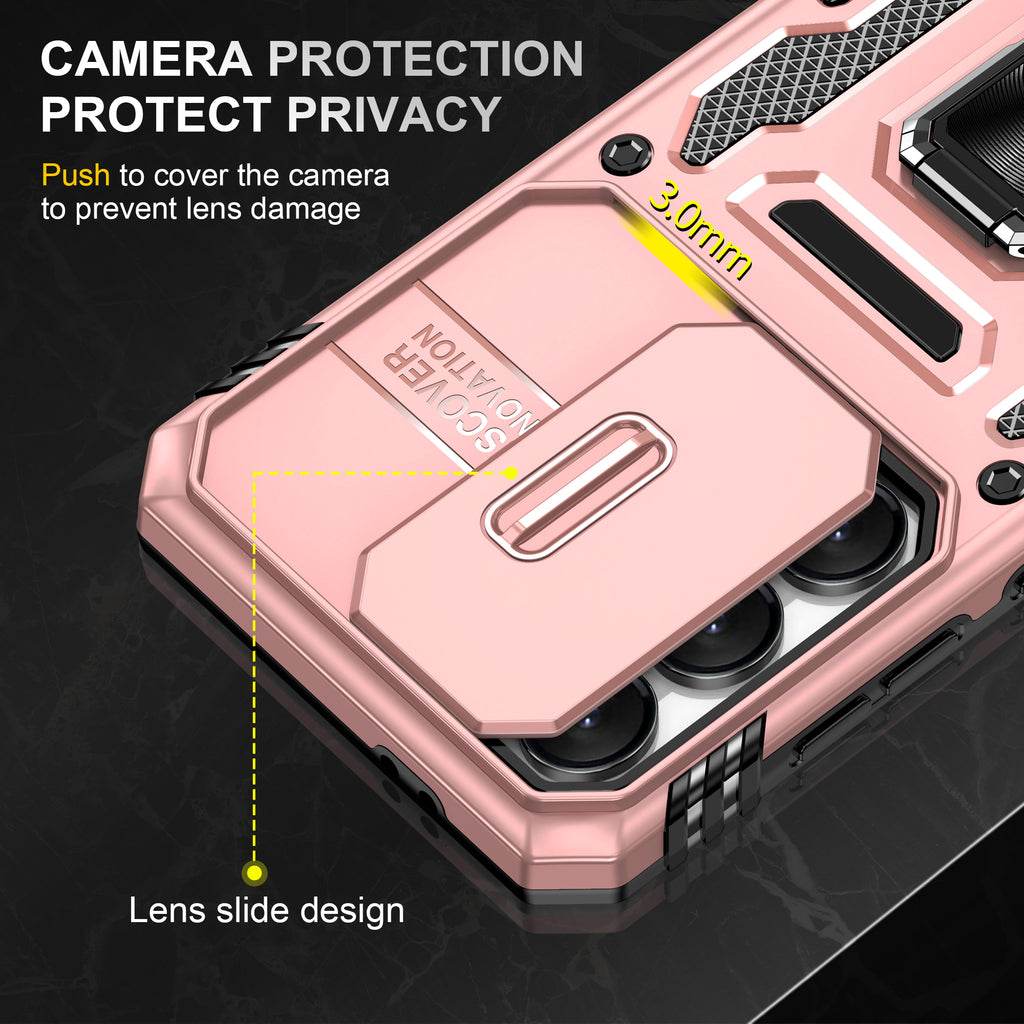 Samsung S24 FE Case Shockproof Kickstand Hybrid Cover PINK