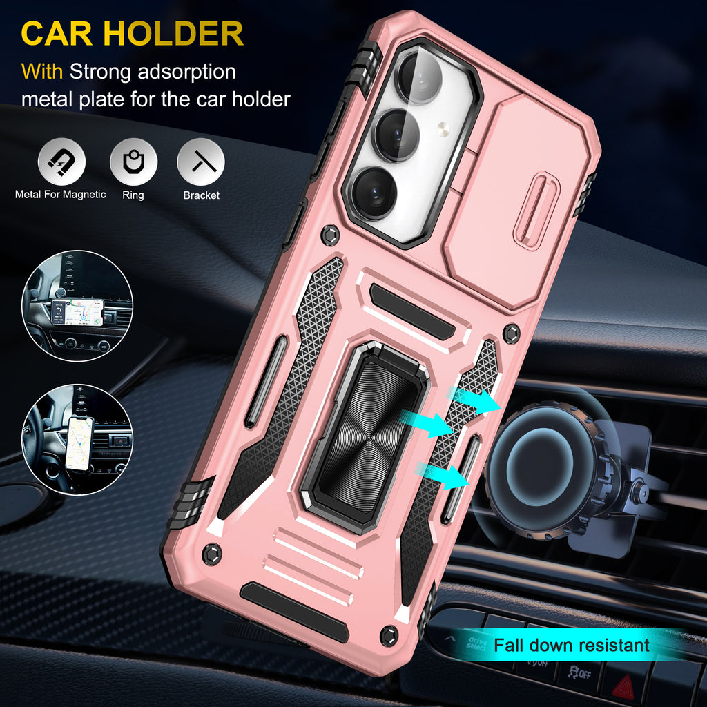 Samsung S24 FE Case Shockproof Kickstand Hybrid Cover PINK
