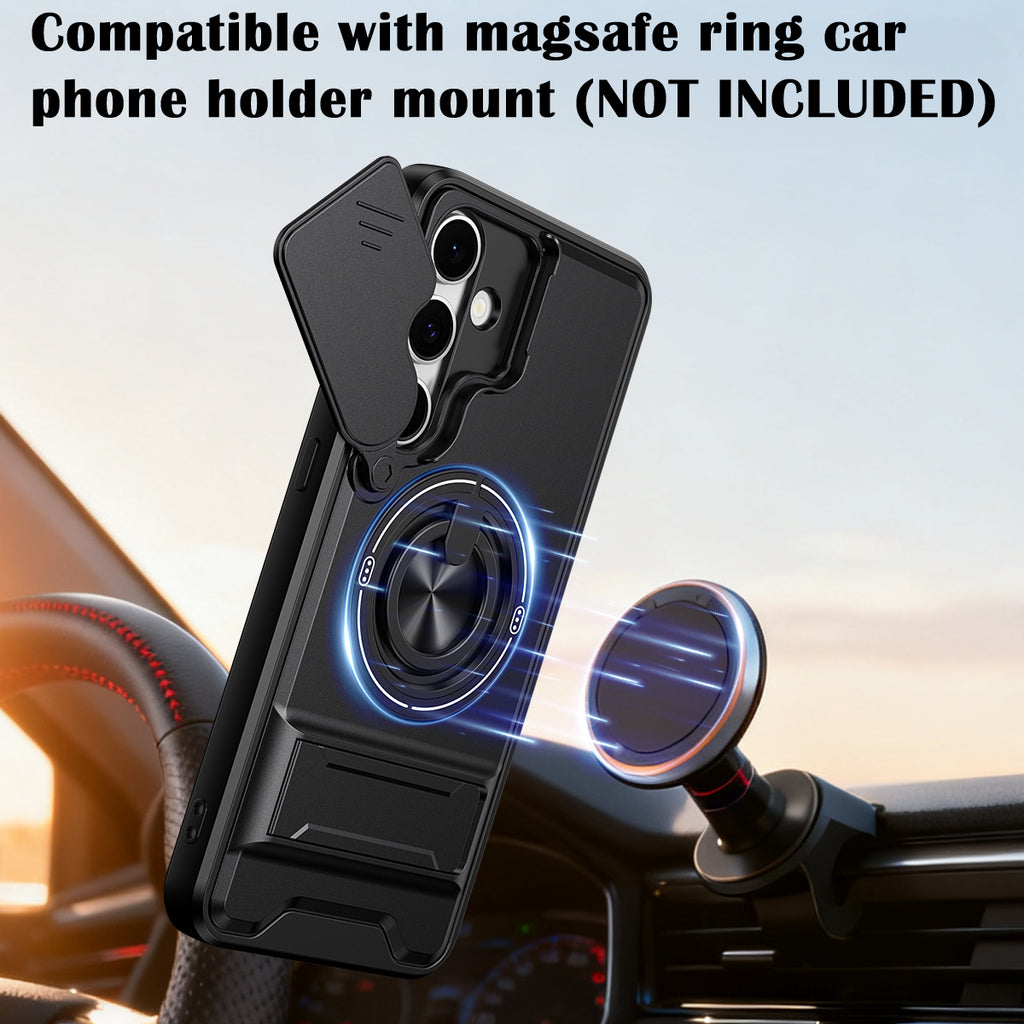 Samsung S24 FE Magnetic Kickstand Case with Camera Slide Cover BLUE