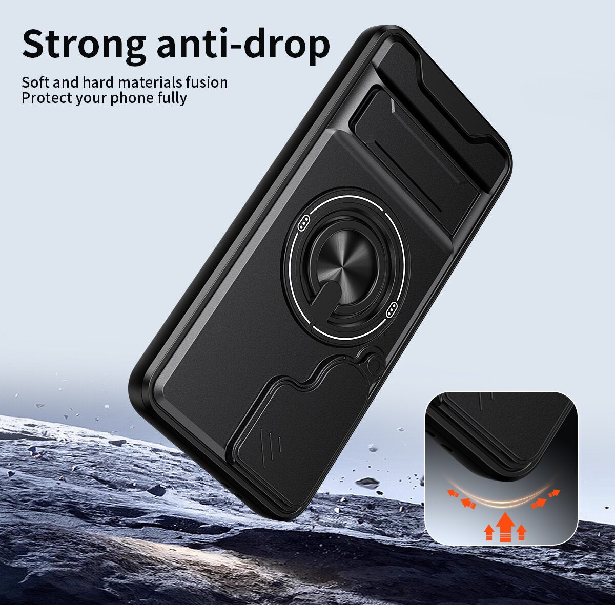 Samsung S24 FE Magnetic Kickstand Case with Camera Slide Cover BLUE