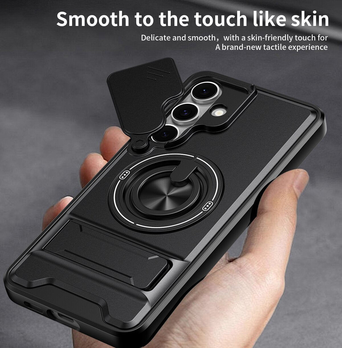 Samsung S24 FE Magnetic Kickstand Case with Camera Slide Cover BLUE