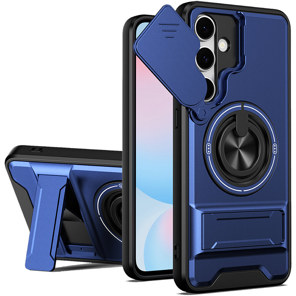 Samsung S24 FE Magnetic Kickstand Case with Camera Slide Cover BLUE