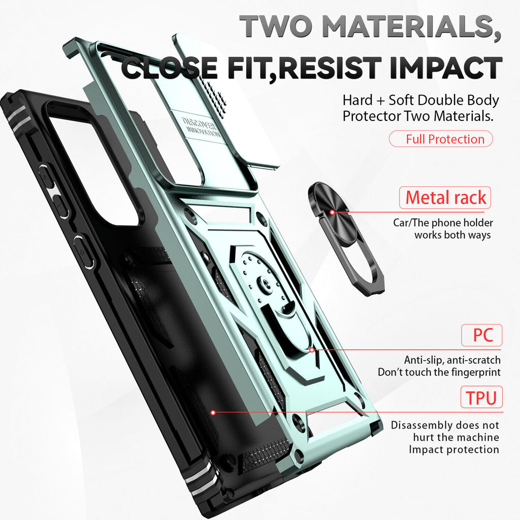 Samsung Galaxy S24 Ultra Case Rugged Tough Hybrid Cover [Green]