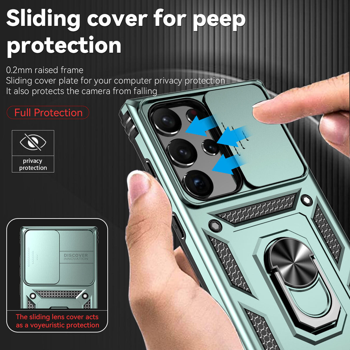 Samsung Galaxy S24 Ultra Case Rugged Tough Hybrid Cover [Green]
