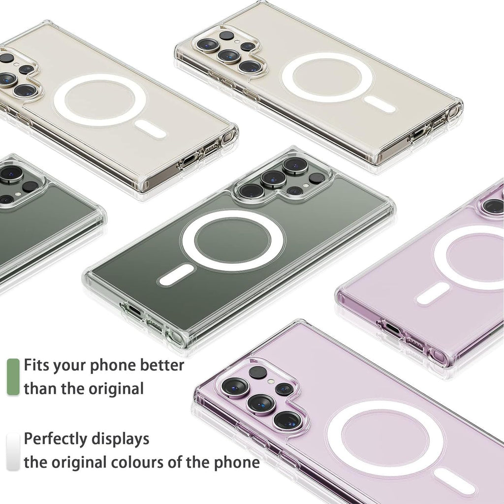 Samsung S22 Ultra Full Clear Case Magnetic Ring Magsafe Compatible Cover