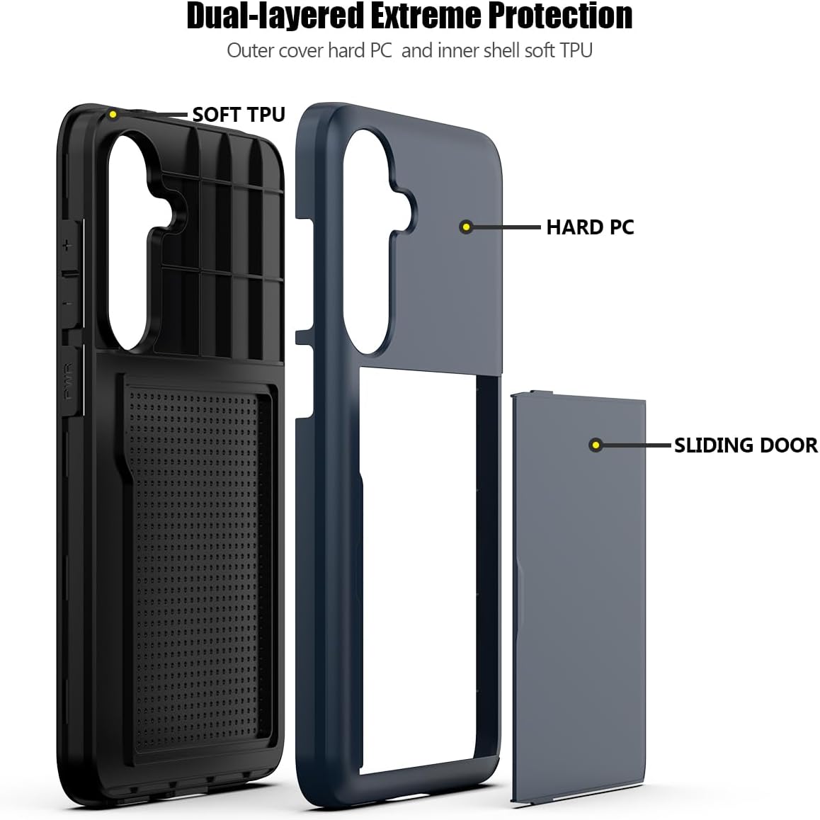Samsung Galaxy S24 Shockproof Wallet Case Card Cover BLUE