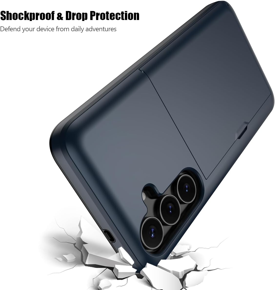 Samsung Galaxy S24 Shockproof Wallet Case Card Cover BLUE