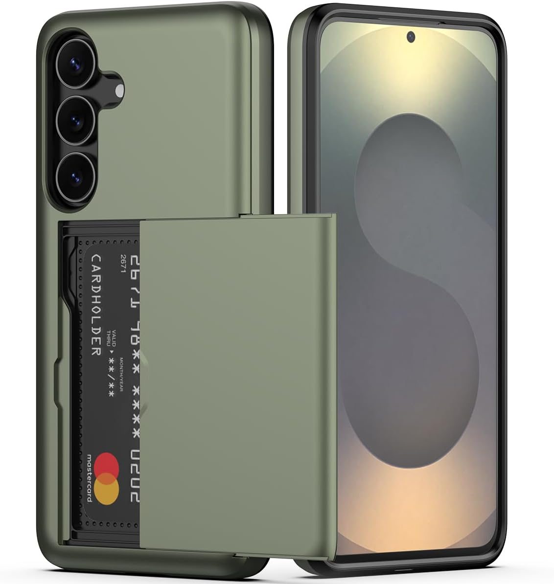 Samsung Galaxy S24 Shockproof Wallet Case Card Cover GREEN