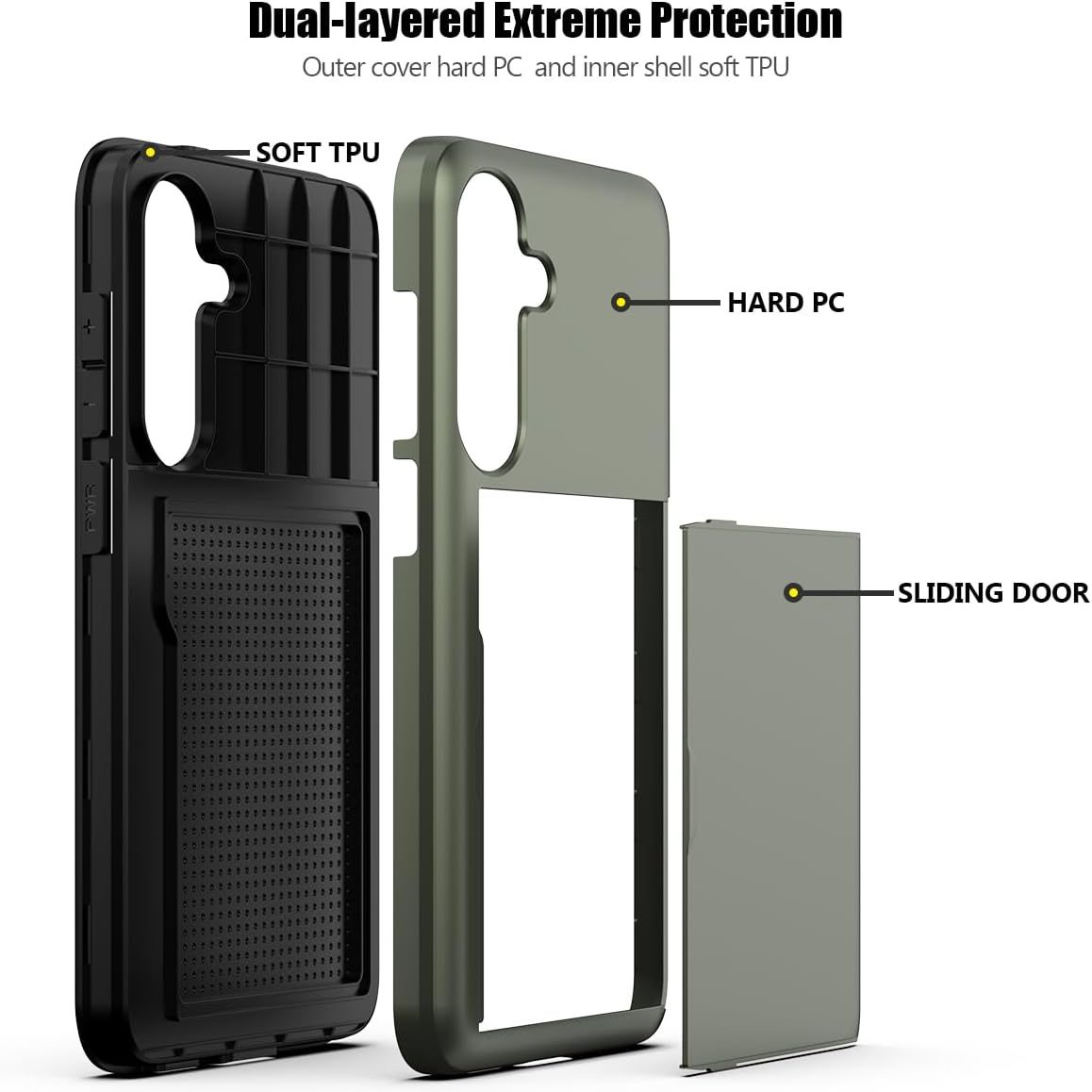 Samsung Galaxy S24 Shockproof Wallet Case Card Cover GREEN