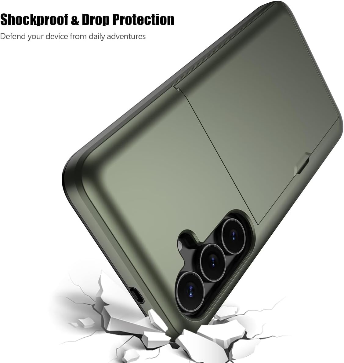 Samsung Galaxy S24 Shockproof Wallet Case Card Cover GREEN
