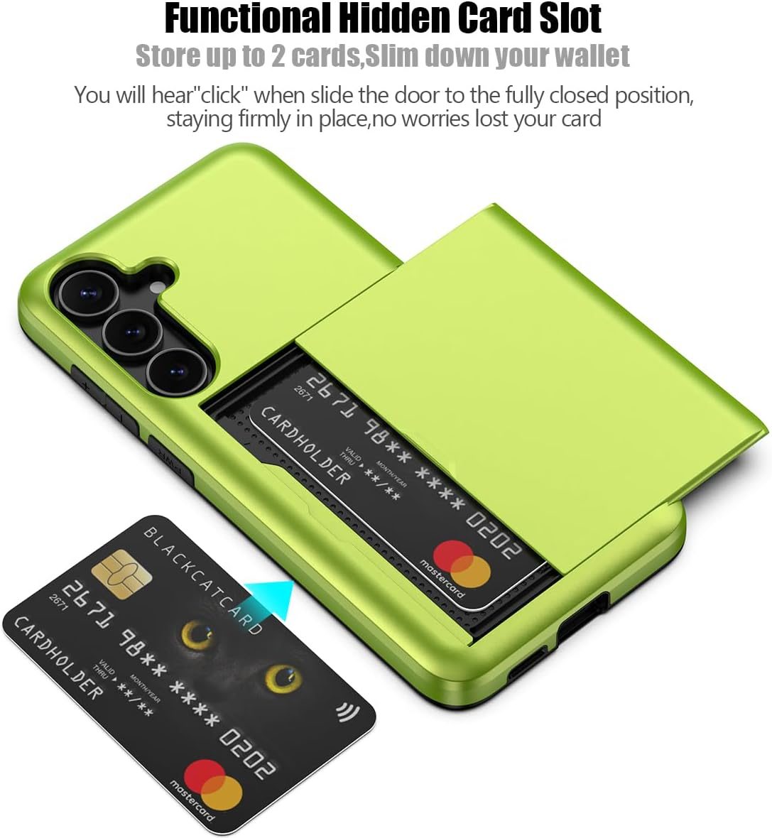 Samsung Galaxy S23 FE Shockproof Wallet Case Card Cover GREEN