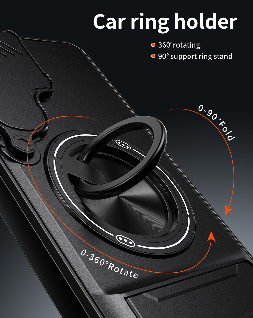 Samsung S25 FE Magnetic Kickstand Case with Camera Slide Cover BLACK