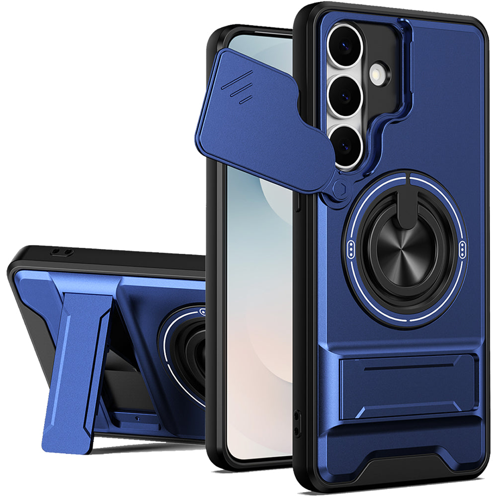 Samsung S25 FE Magnetic Kickstand Case with Camera Slide Cover BLUE