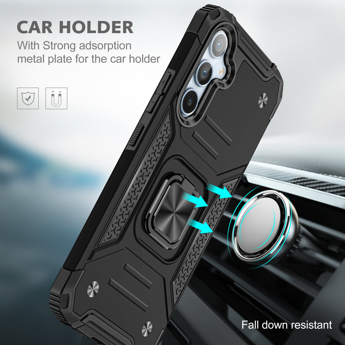 Samsung Galaxy S25 Plus Rugged Tough Case Shockproof Hybrid Cover BLACK