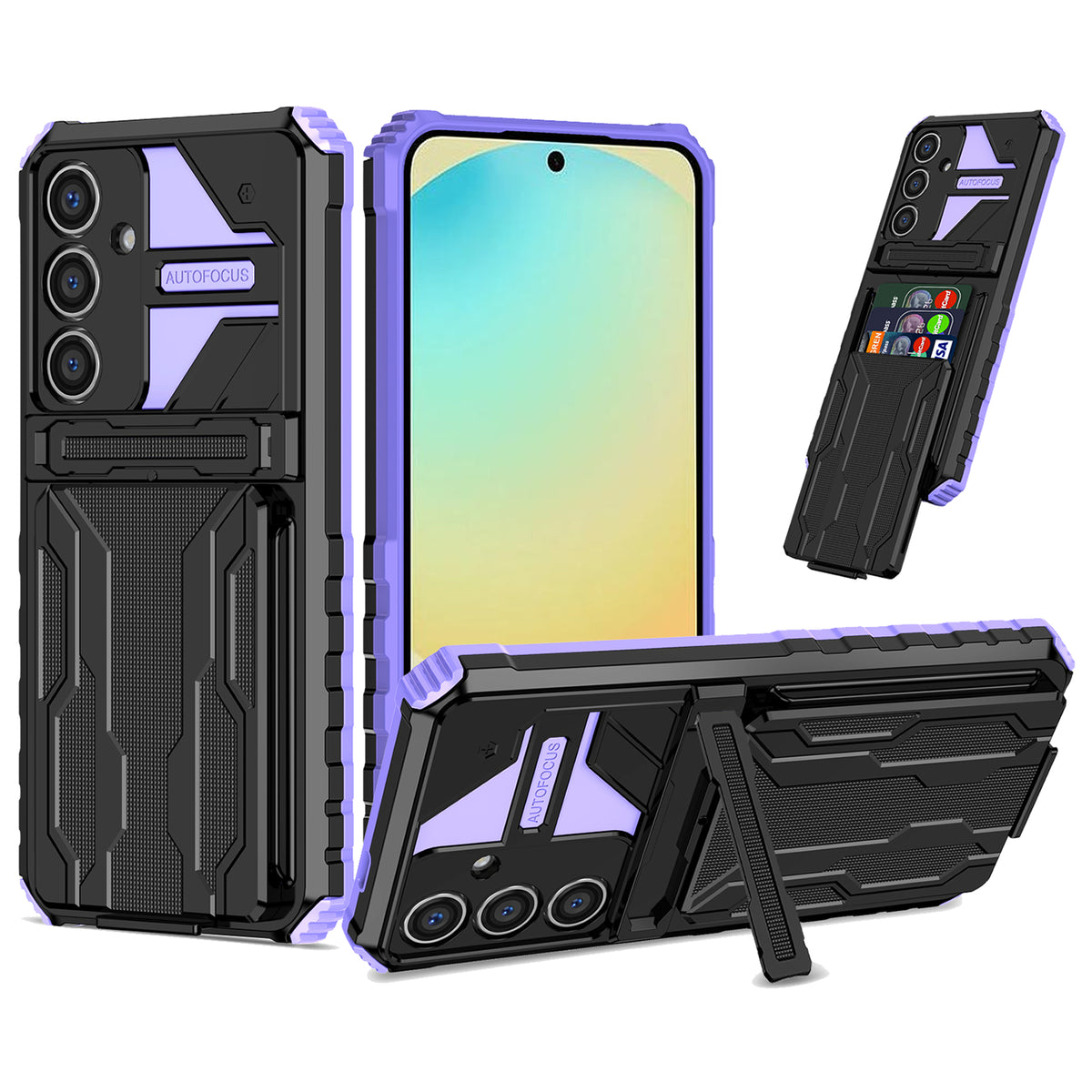 Samsung S26 Plus Heavy Duty Kickstand Case Shockproof Card Holder PURPLE