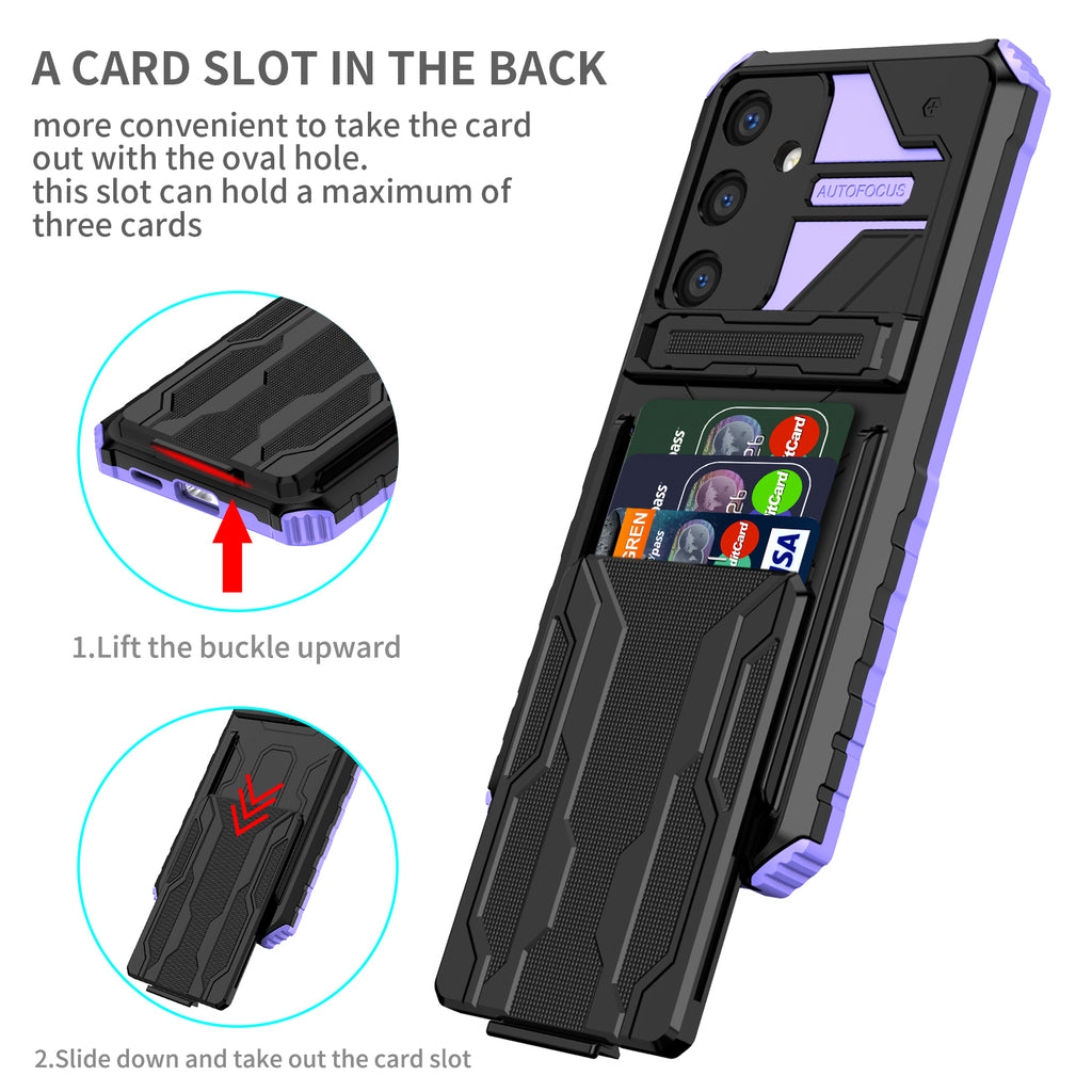 Samsung S26 Plus Heavy Duty Kickstand Case Shockproof Card Holder PURPLE