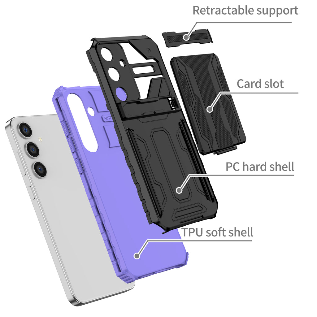 Samsung S26 Plus Heavy Duty Kickstand Case Shockproof Card Holder PURPLE