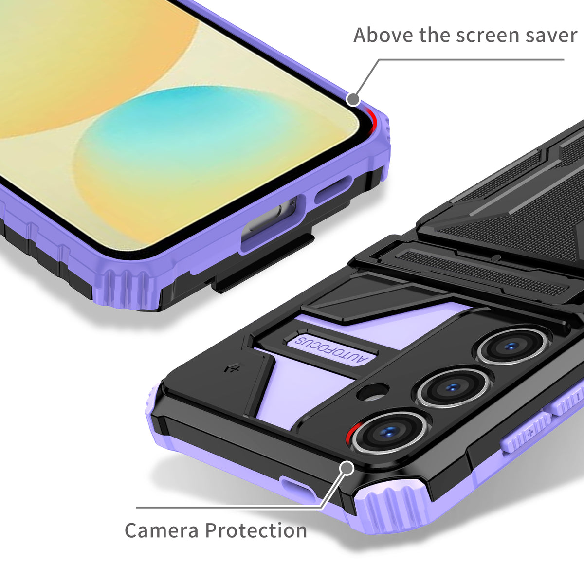 Samsung S26 Plus Heavy Duty Kickstand Case Shockproof Card Holder PURPLE