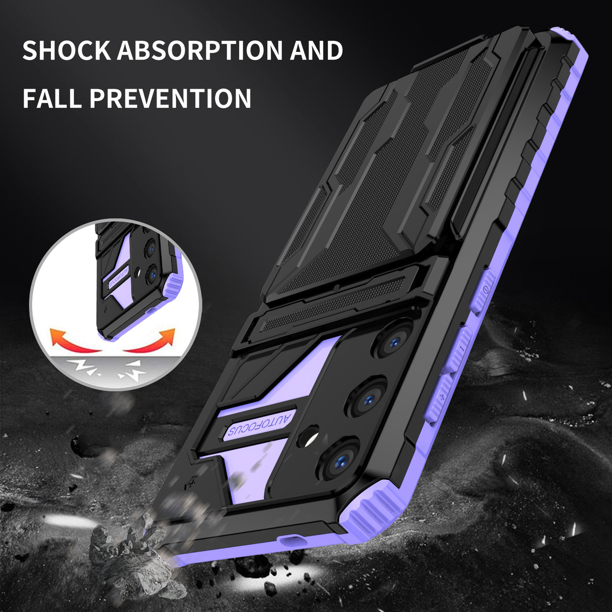 Samsung S26 Plus Heavy Duty Kickstand Case Shockproof Card Holder PURPLE