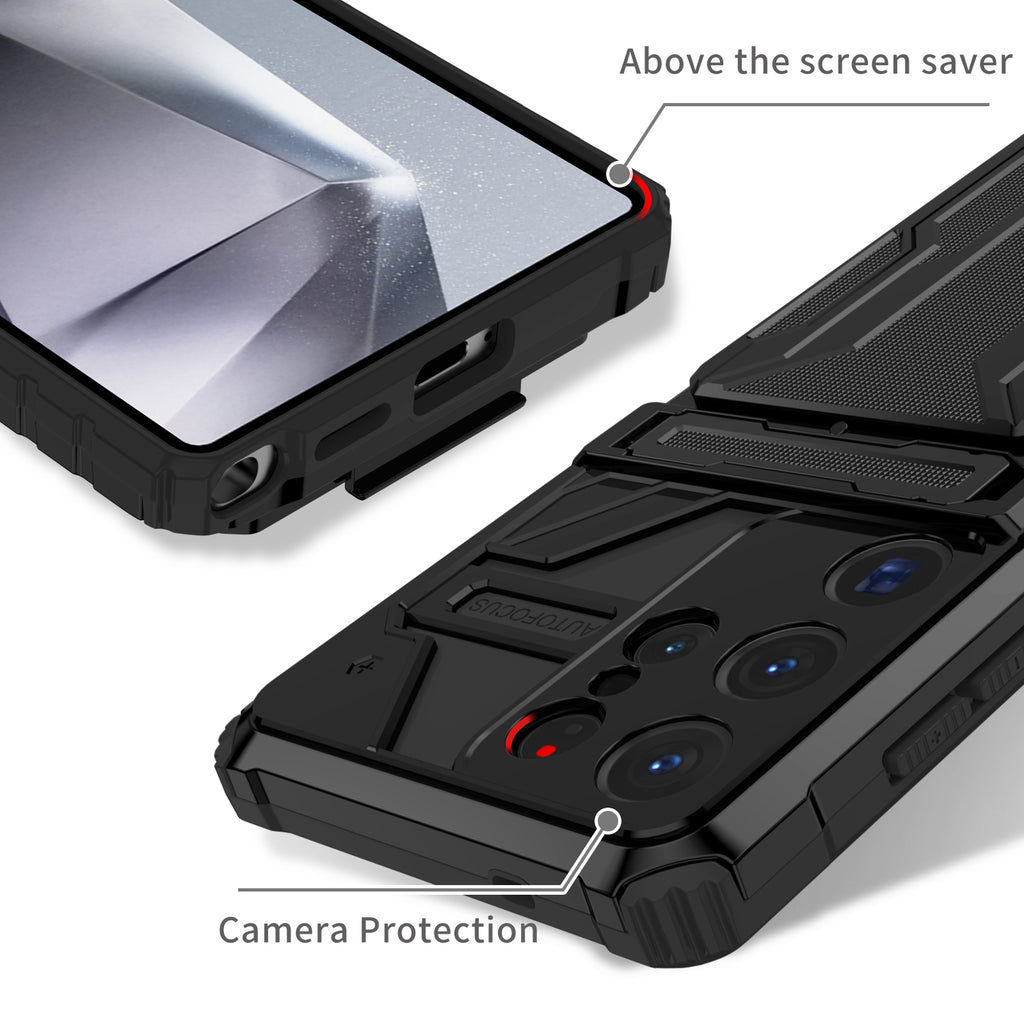 Samsung S26 Ultra Heavy Duty Kickstand Case Shockproof Card Holder BLACK
