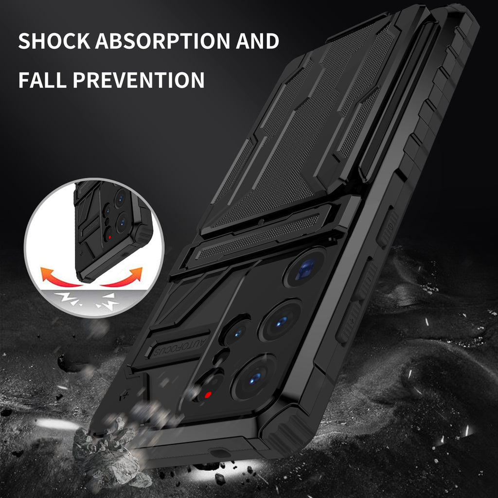 Samsung S26 Ultra Heavy Duty Kickstand Case Shockproof Card Holder BLACK