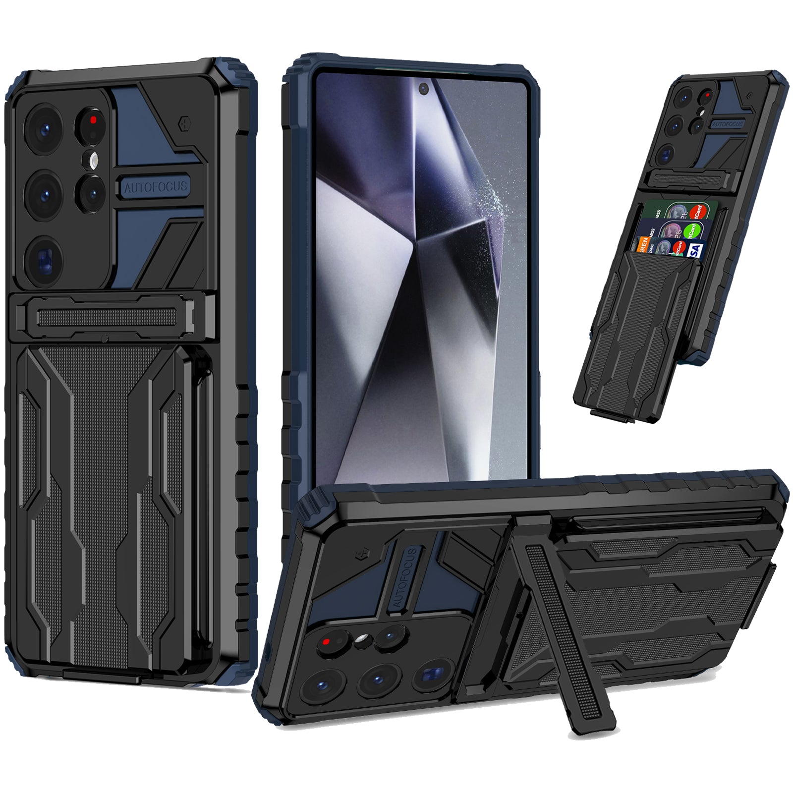 Samsung S26 Ultra Heavy Duty Kickstand Case Shockproof Card Holder BLUE