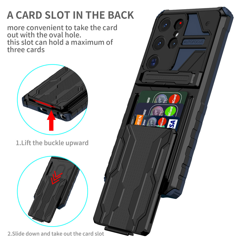 Samsung S26 Ultra Heavy Duty Kickstand Case Shockproof Card Holder BLUE