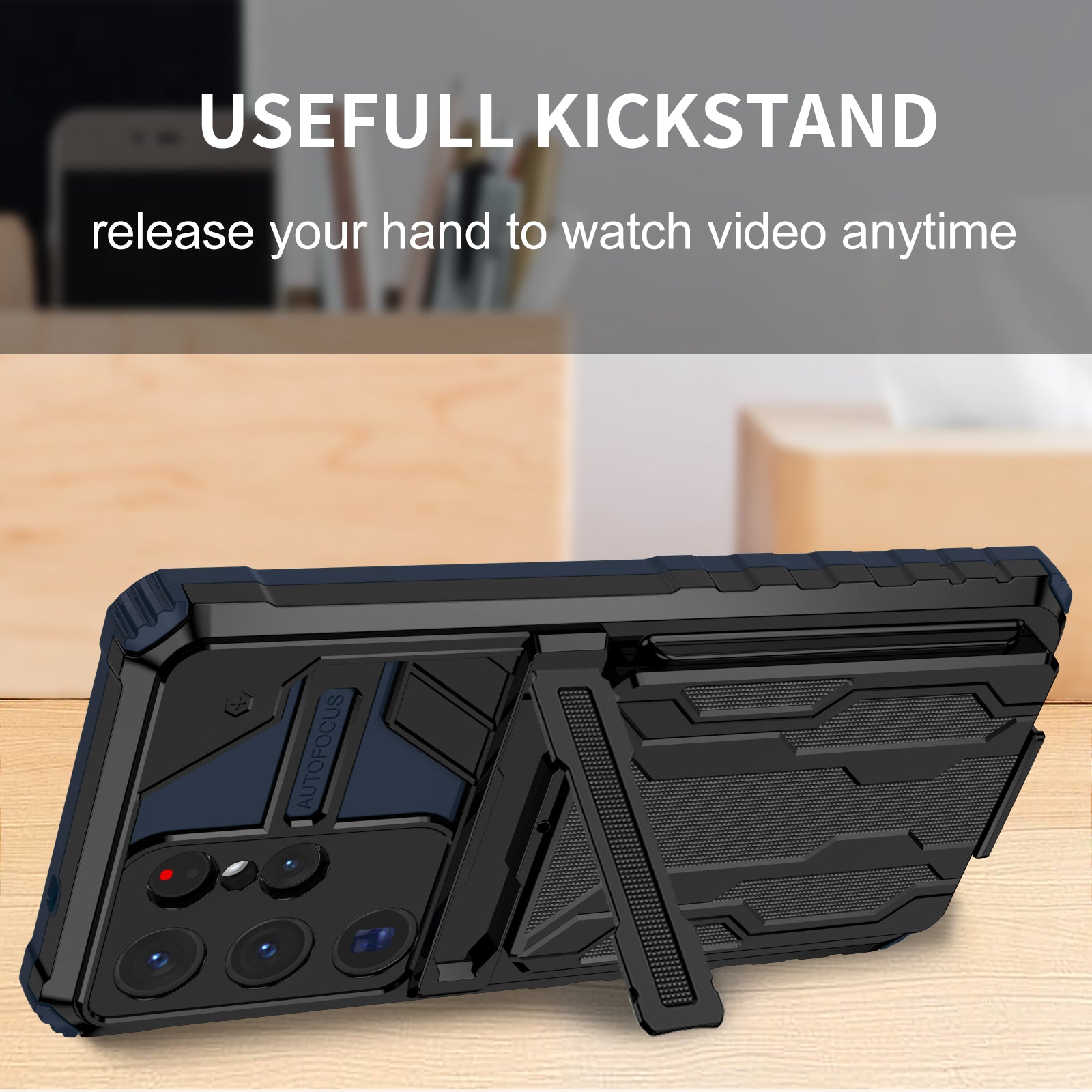 Samsung S26 Ultra Heavy Duty Kickstand Case Shockproof Card Holder BLUE