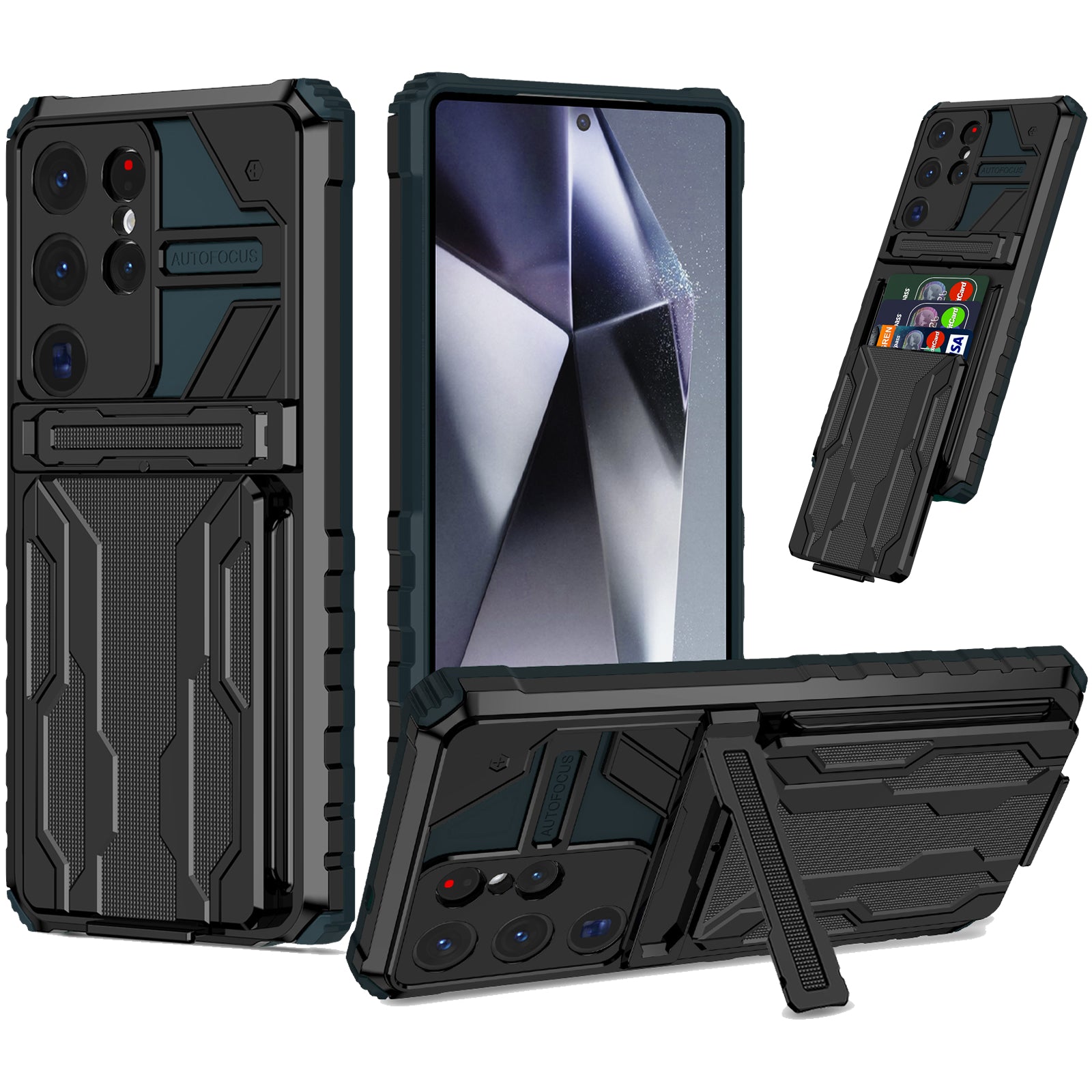 Samsung S26 Ultra Heavy Duty Kickstand Case Shockproof Card Holder GREEN